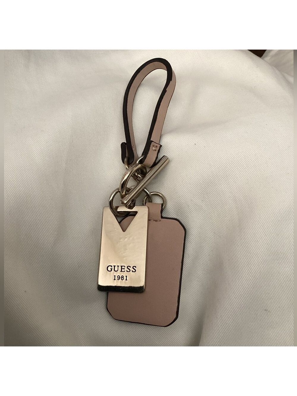 Guess Pink and Silver Keychain Purse Charm - Picture 2 of 4